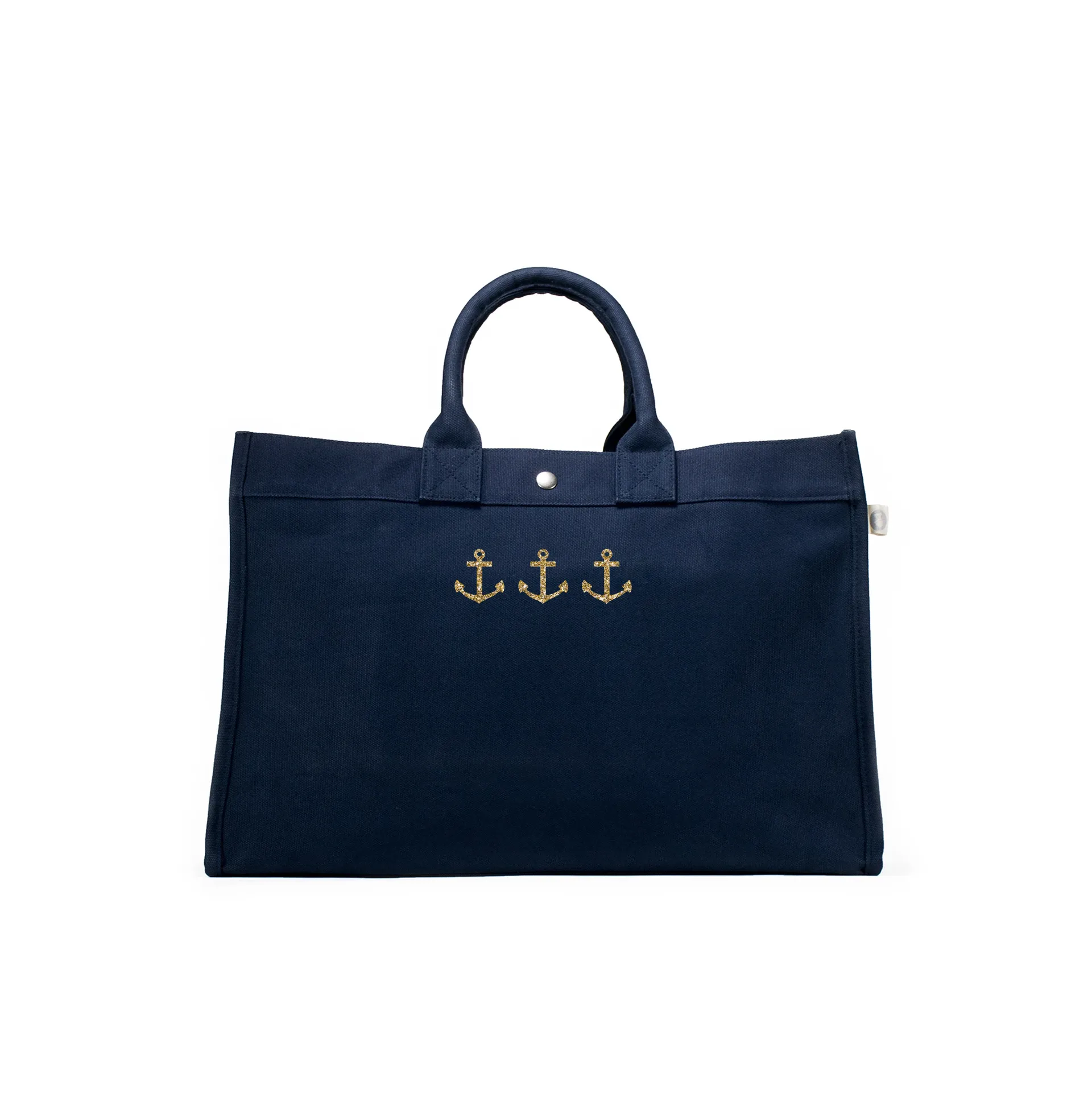 East West Bag: Navy with Gold Whale