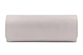 EMIS Silver Metallic leather Clutch Bag