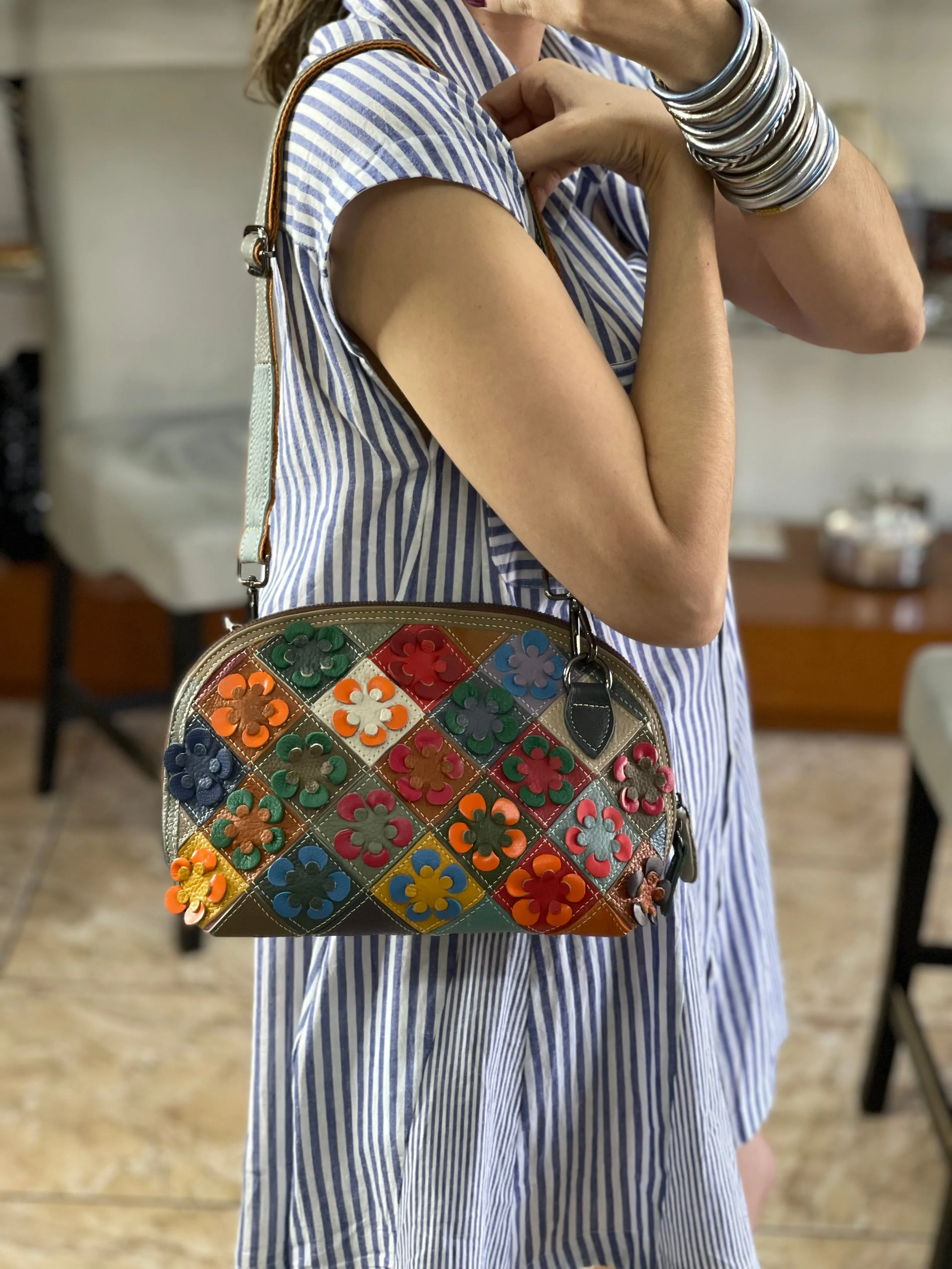 Floral Mini Leather Bag