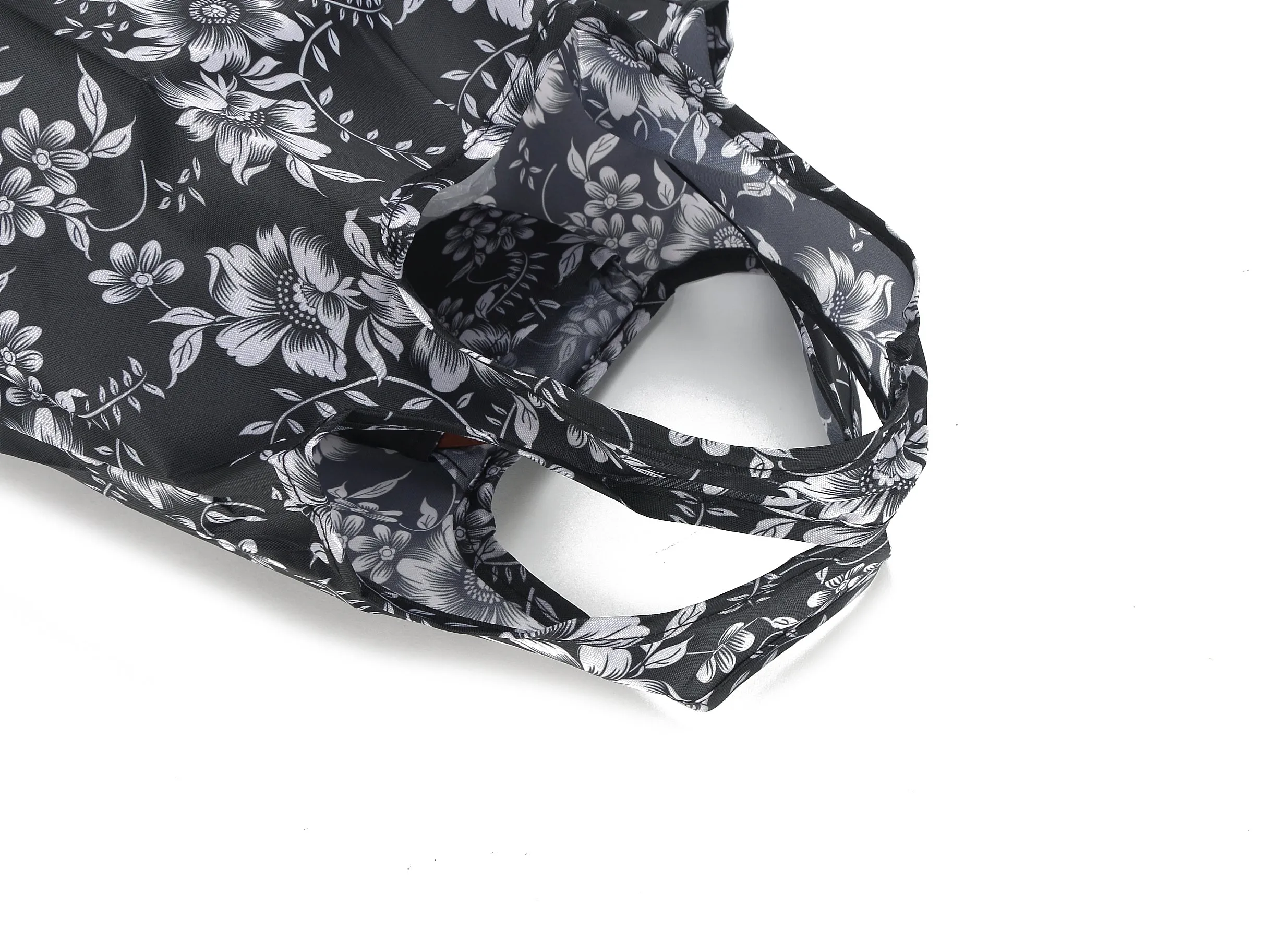 Foldable Bag Joy Floral Black