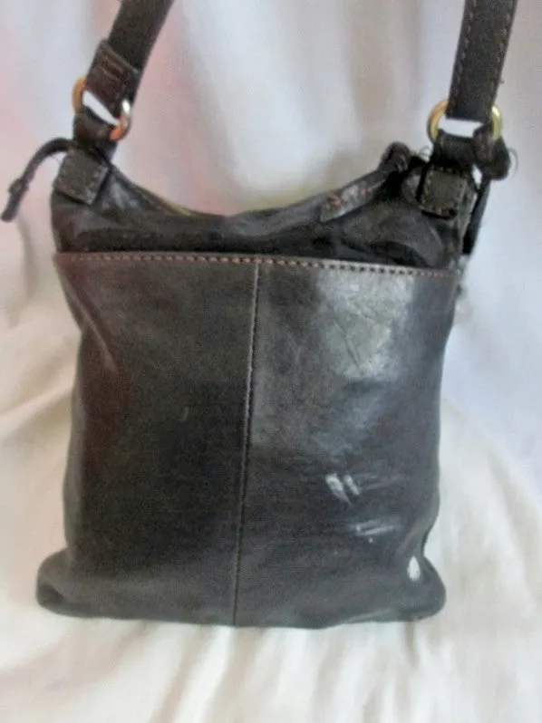 Genuine FOSSIL LONG LIVE VINTAGE leather handbag hobo Swing pack bag BLACK Key