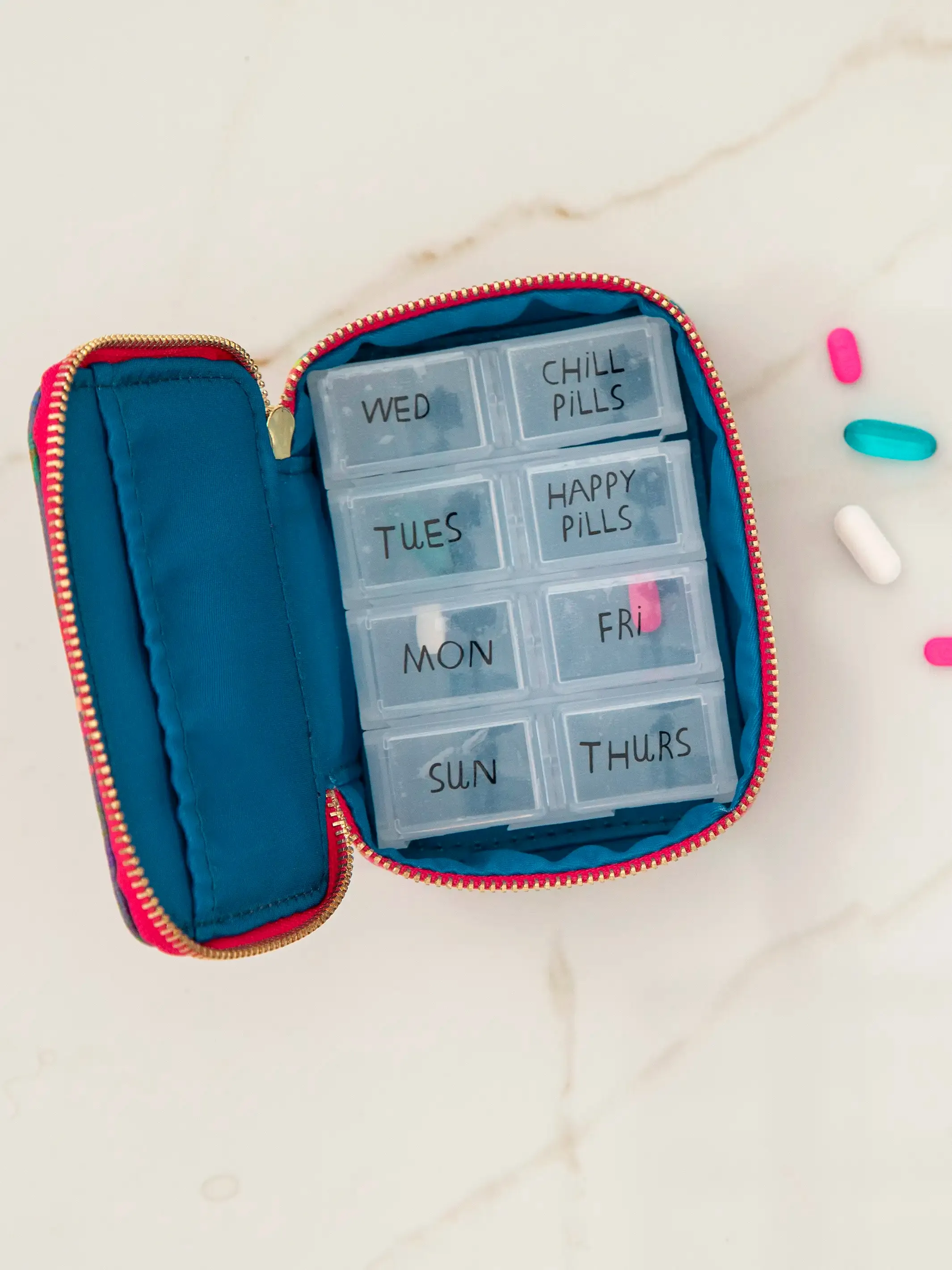 Getaway Daily Pill Case - Pink Neon Green