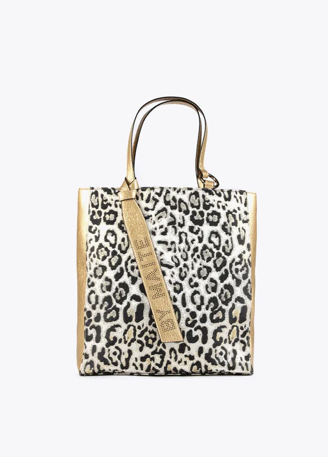 GOLDEN ANIMAL PRINT TOTE BAG