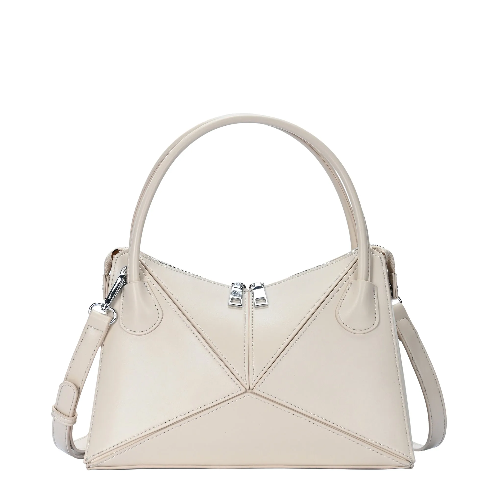 Gwen's Vegan Leather Geometric Panel Satchel