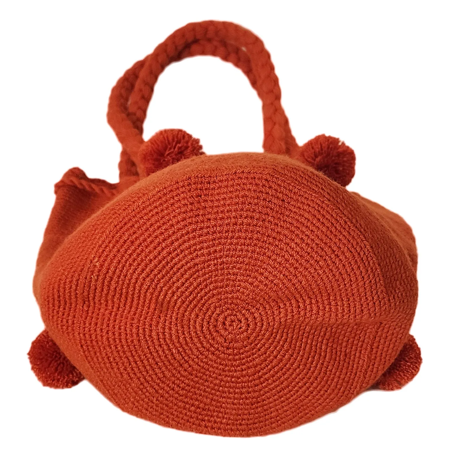 Hanna Medium Short Handle Design PomPom Mochila