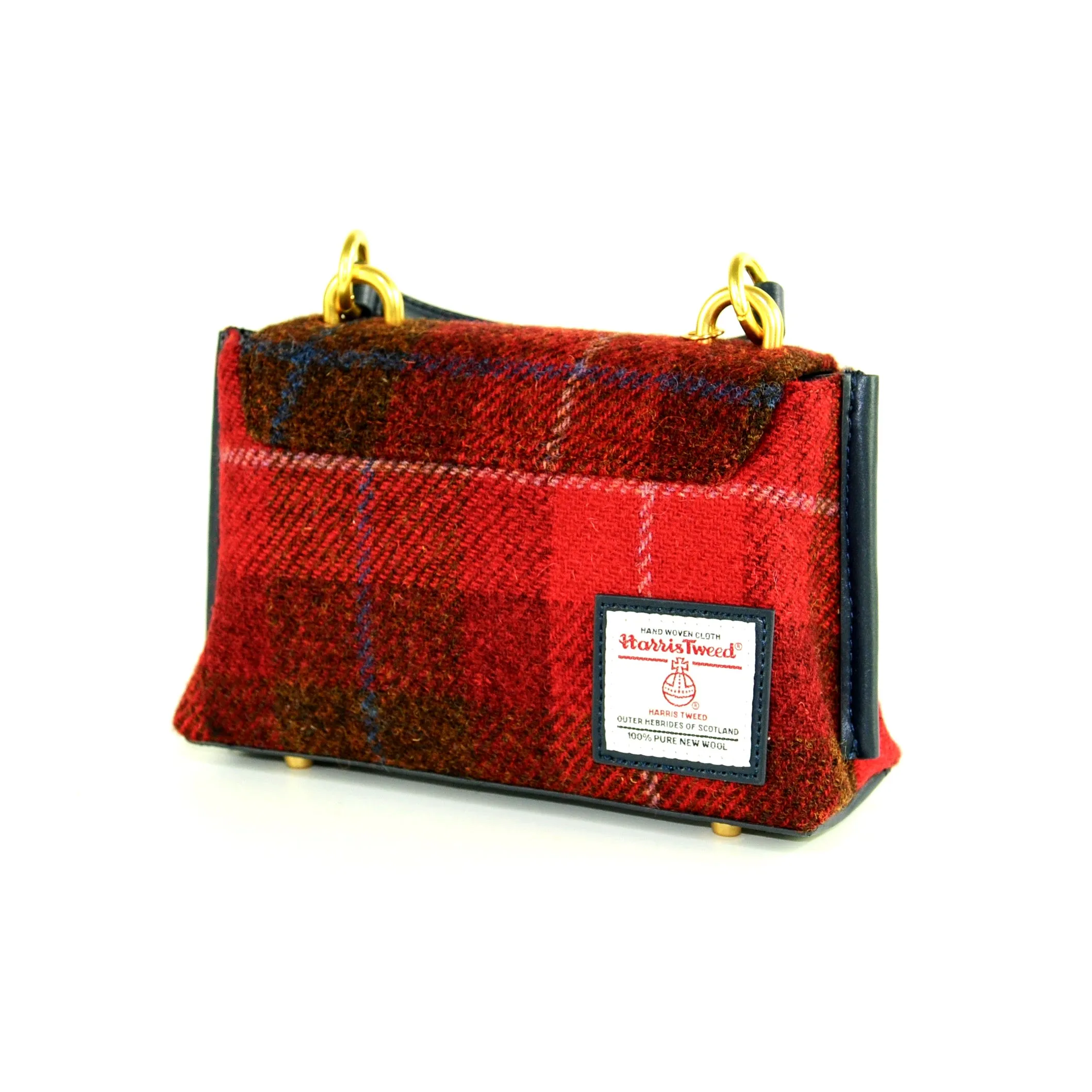 Harris Tweed Wool Metal Pendant Chain Handmade Shoulder Bag-i7bags