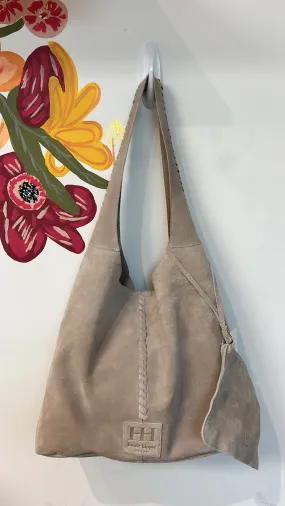 Haute Hippie Suede Shoulder Bag, 12"x14"