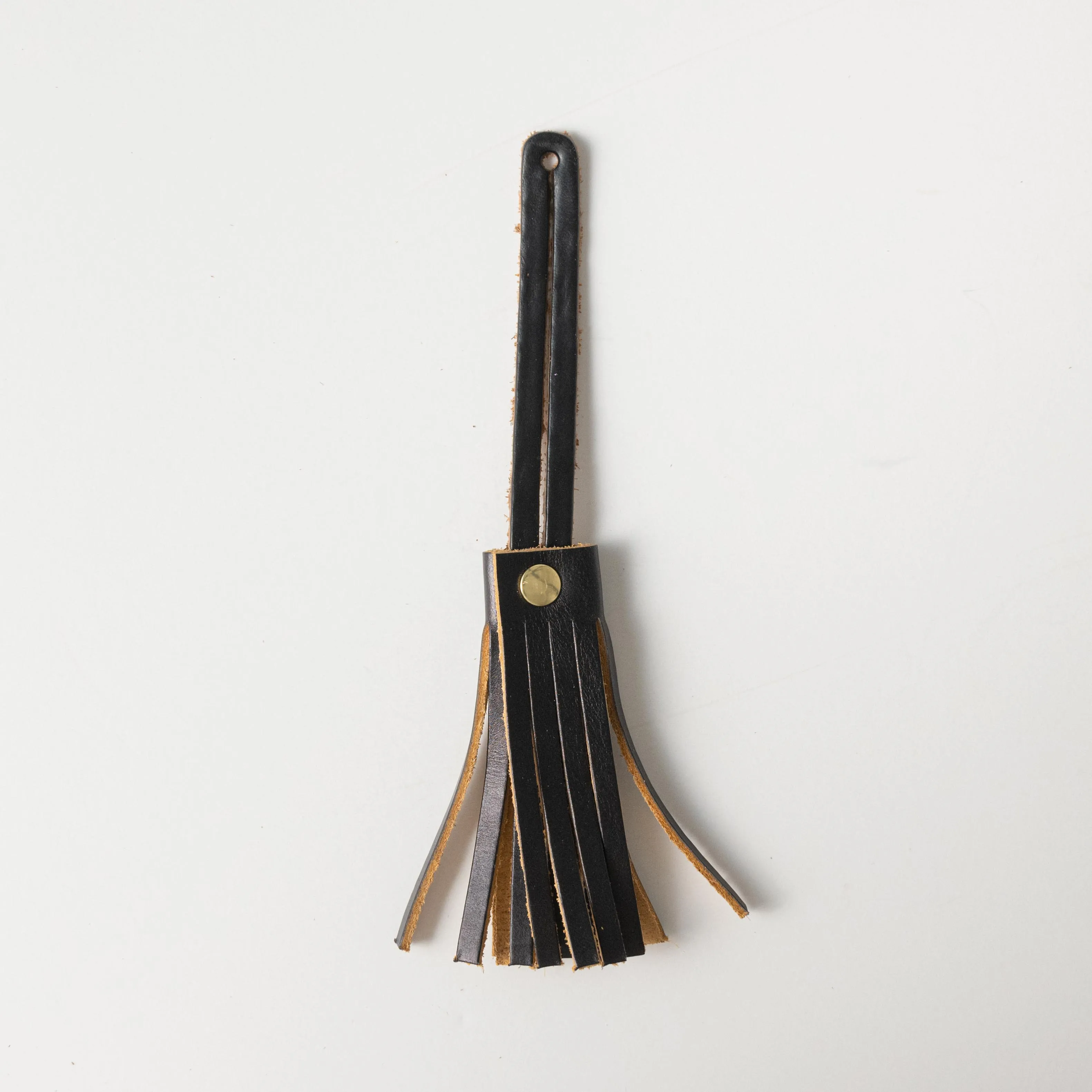 Jet Black Leather Tassel