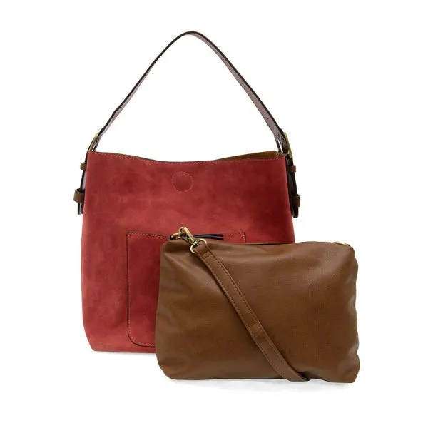 JOY ACCESSORIES CLASSIC HOBO SUEDE BAG - RUST RED - L823520