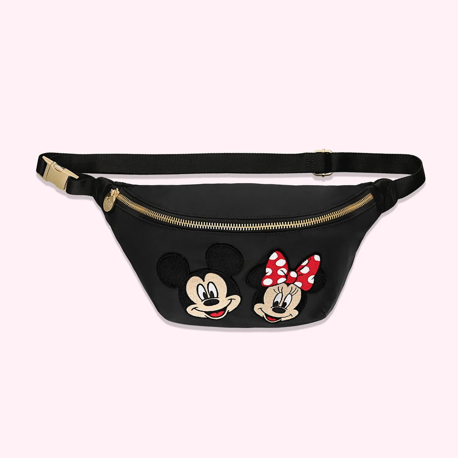 Jumbo Noir Fanny Pack with Medium Mickey & Minnie Patch