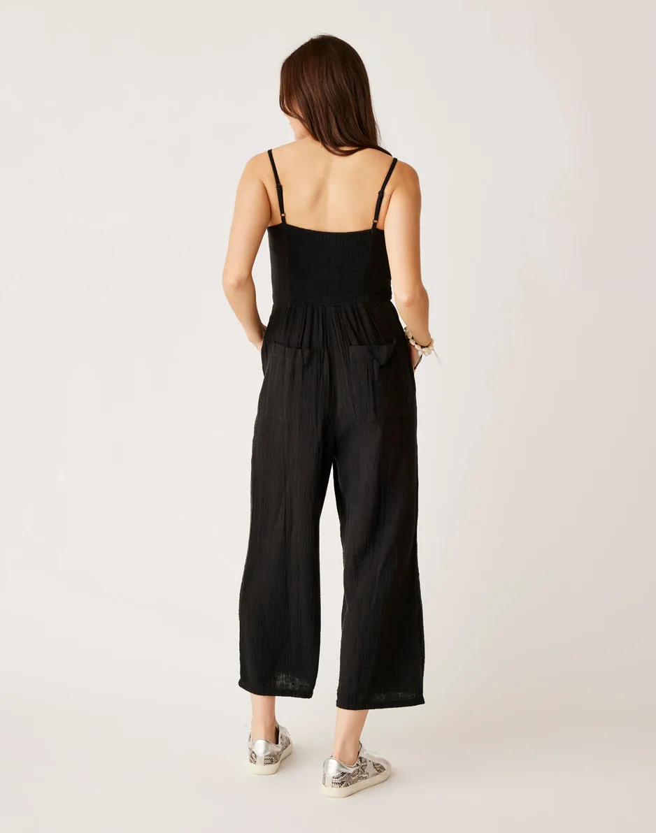 Knox Gauze Jumpsuit: Black