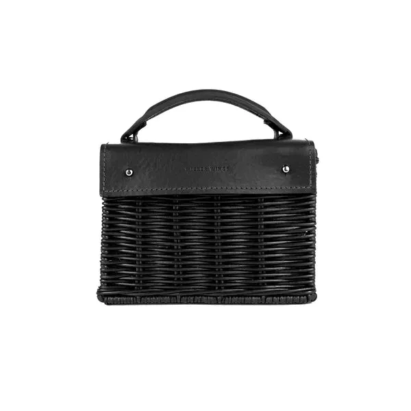 Kuai Mini Wicker Handbag - Black