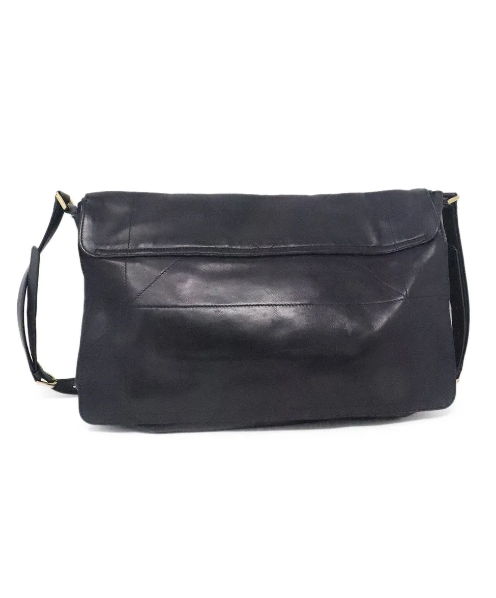 Lanvin Navy Leather Shoulder Bag