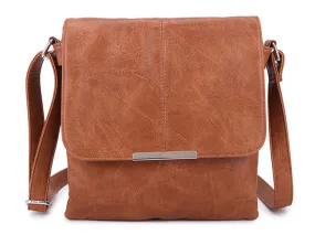 LARGE MULTI POCKET CROSS BODY MESSENGER BAG - BROWN