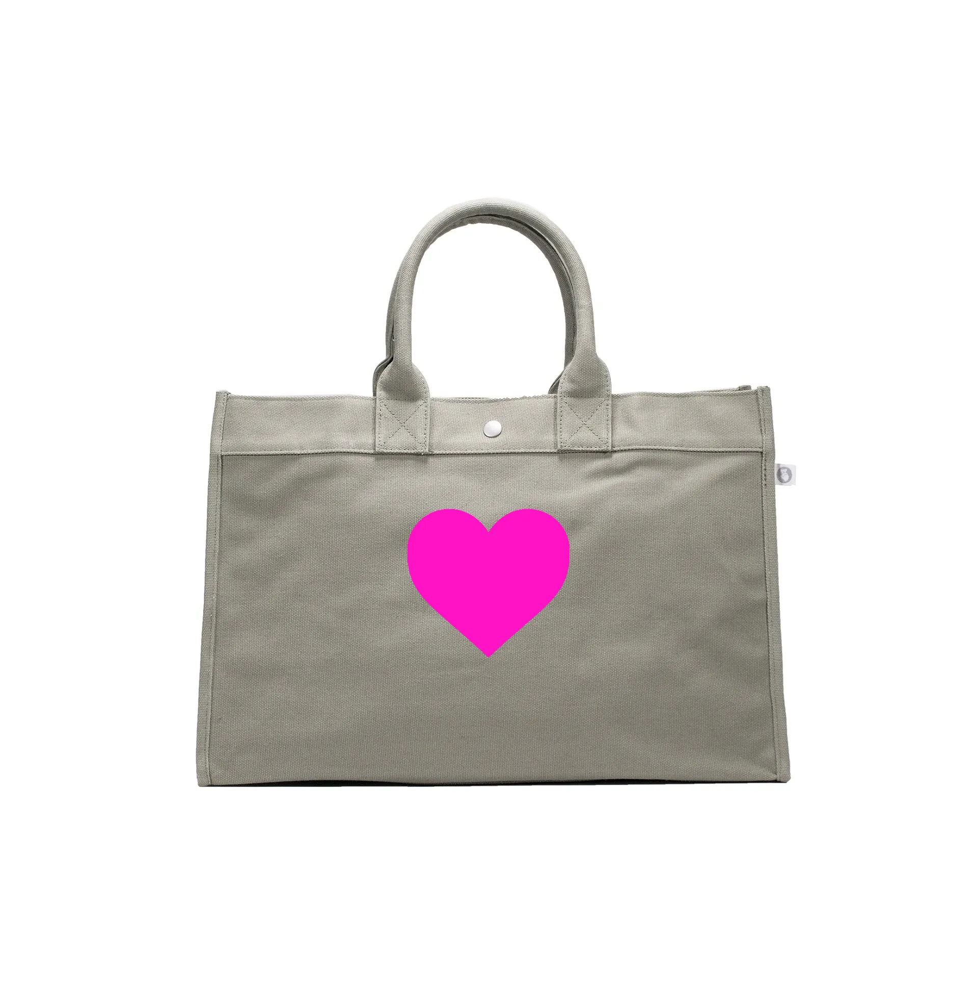 LOVE Collection: East West Bag Olive with Neon Pink Matte Heart