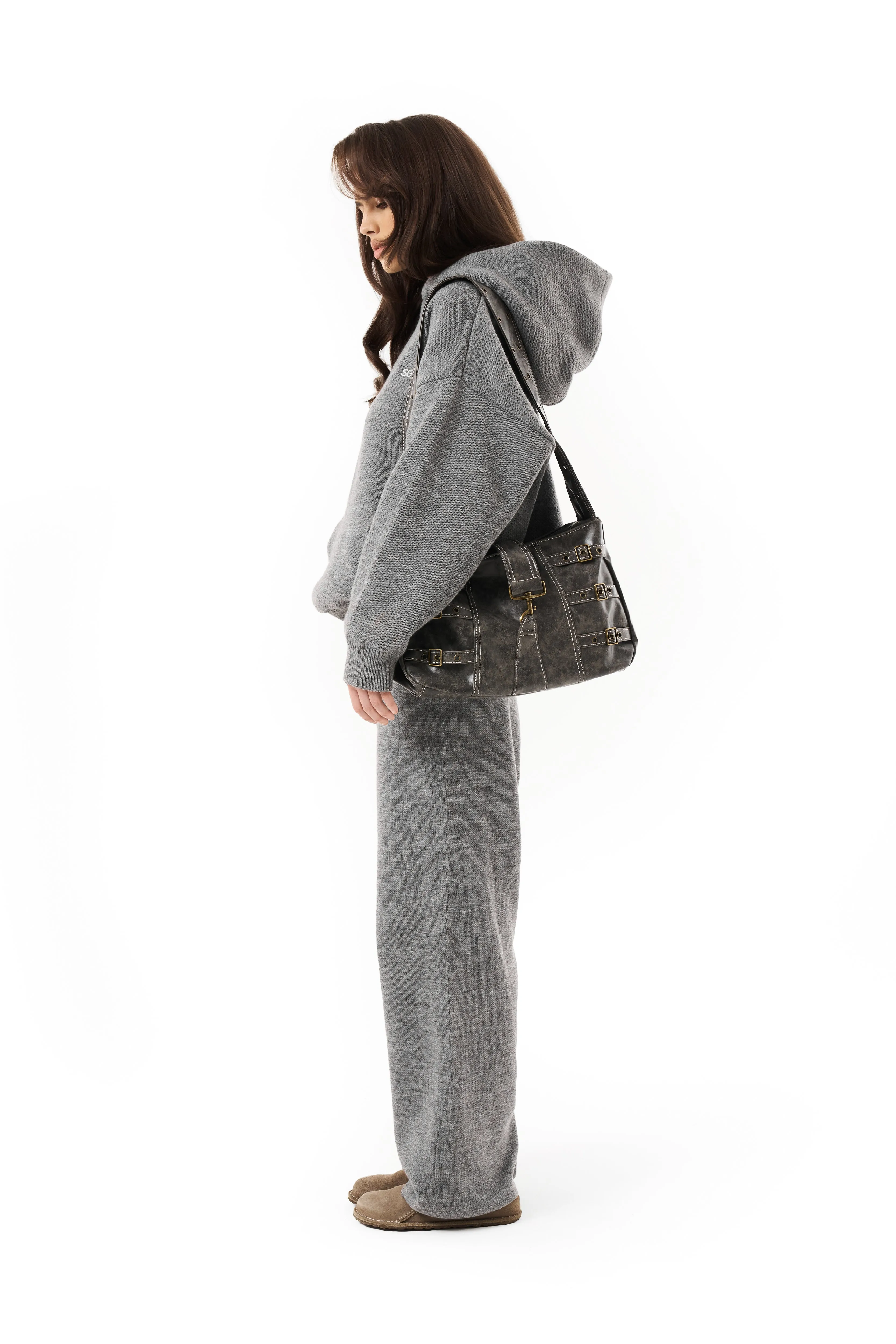 Lurch Grey Buckle Bag