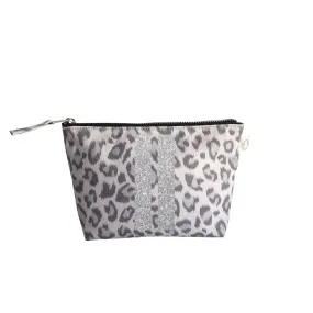 Makeup Bag: Grey Leopard