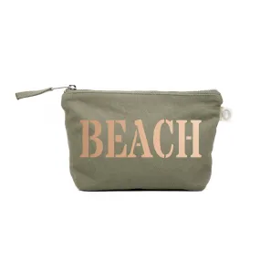 Makeup Bag Olive with Rose Gold BEACH