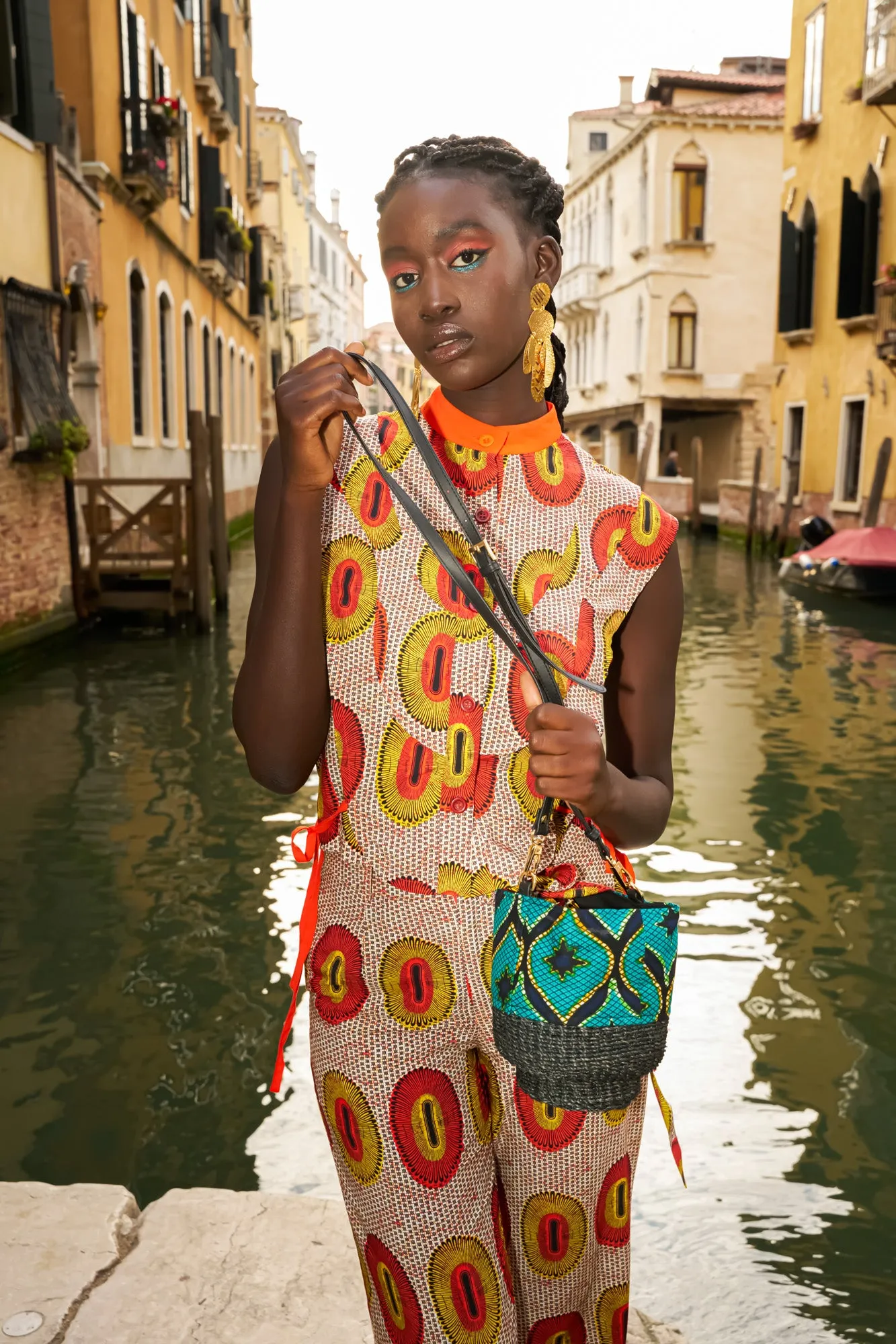 Makiling Bucket Bag - Green Congress African Ankara Wax Cotton Print