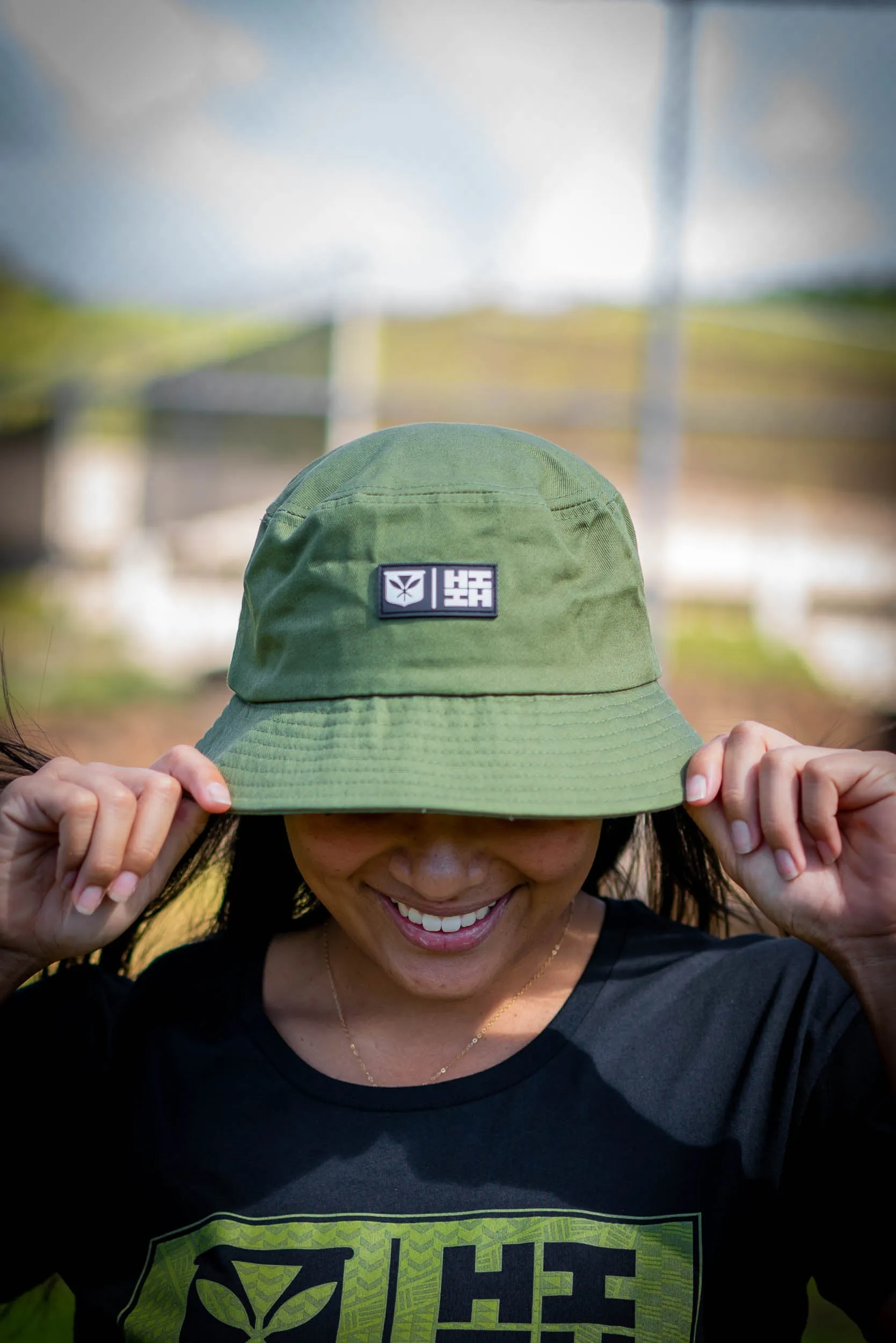 MILITARY SIMPLE LOGO BUCKET HAT