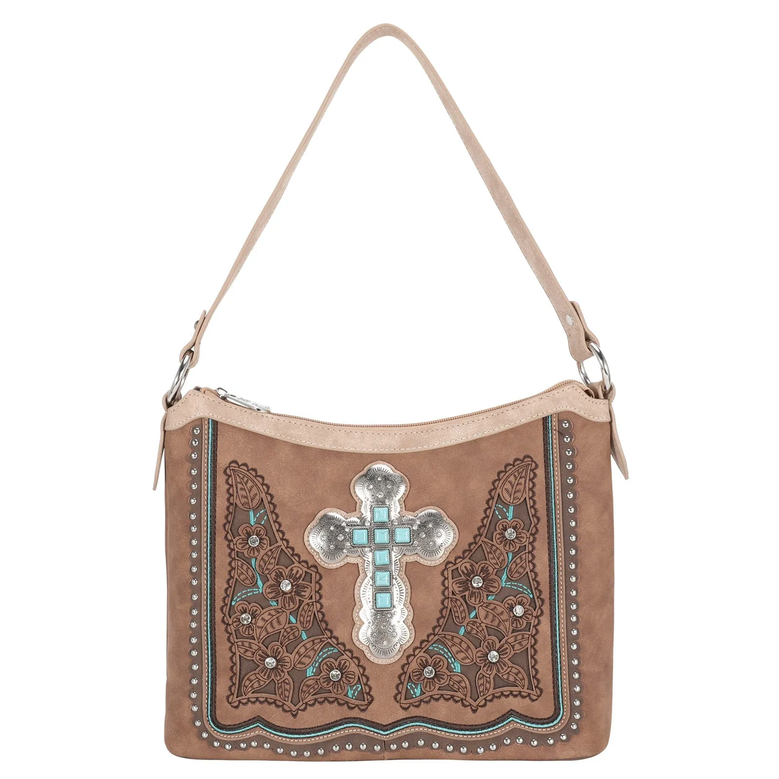 Montana West Cut-out Floral Stone Concho Concealed Carry Hobo