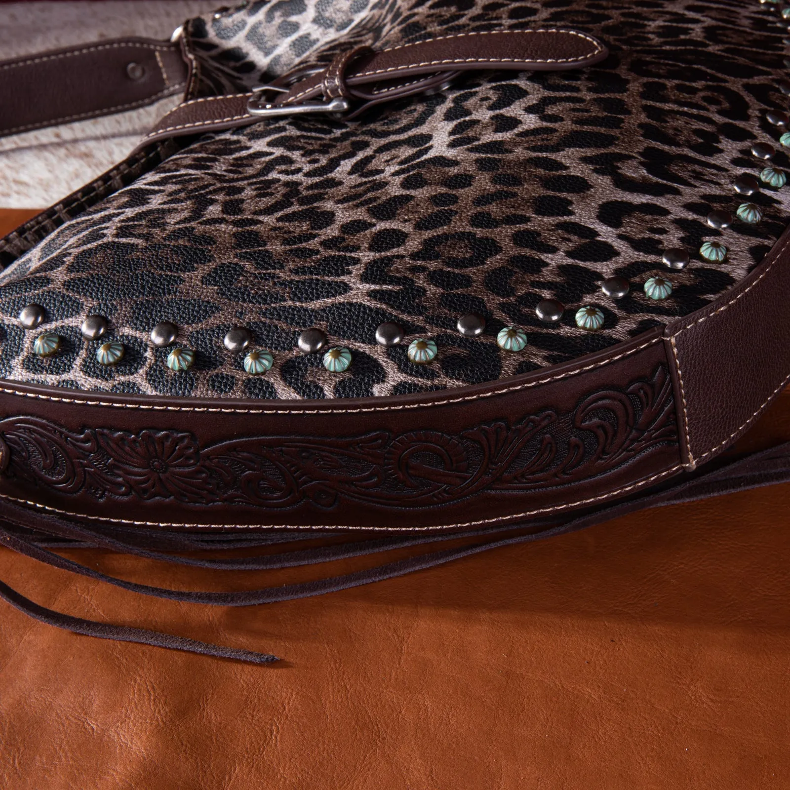 Montana West Leopard Buckle Concealed Carry Hobo