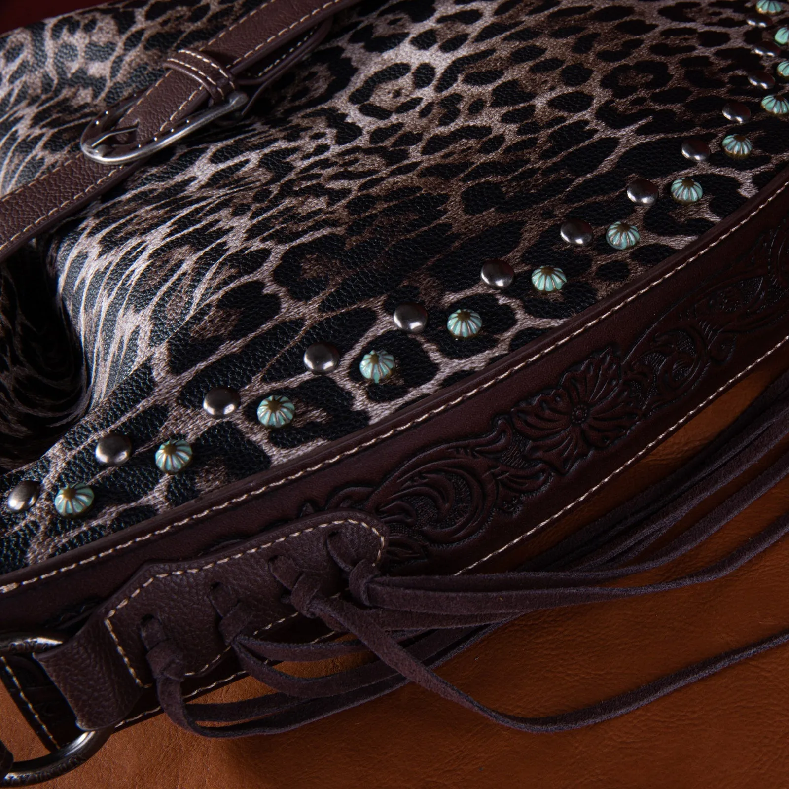 Montana West Leopard Buckle Concealed Carry Hobo