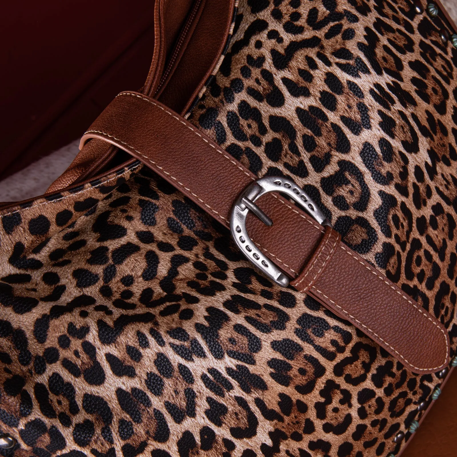 Montana West Leopard Buckle Concealed Carry Hobo