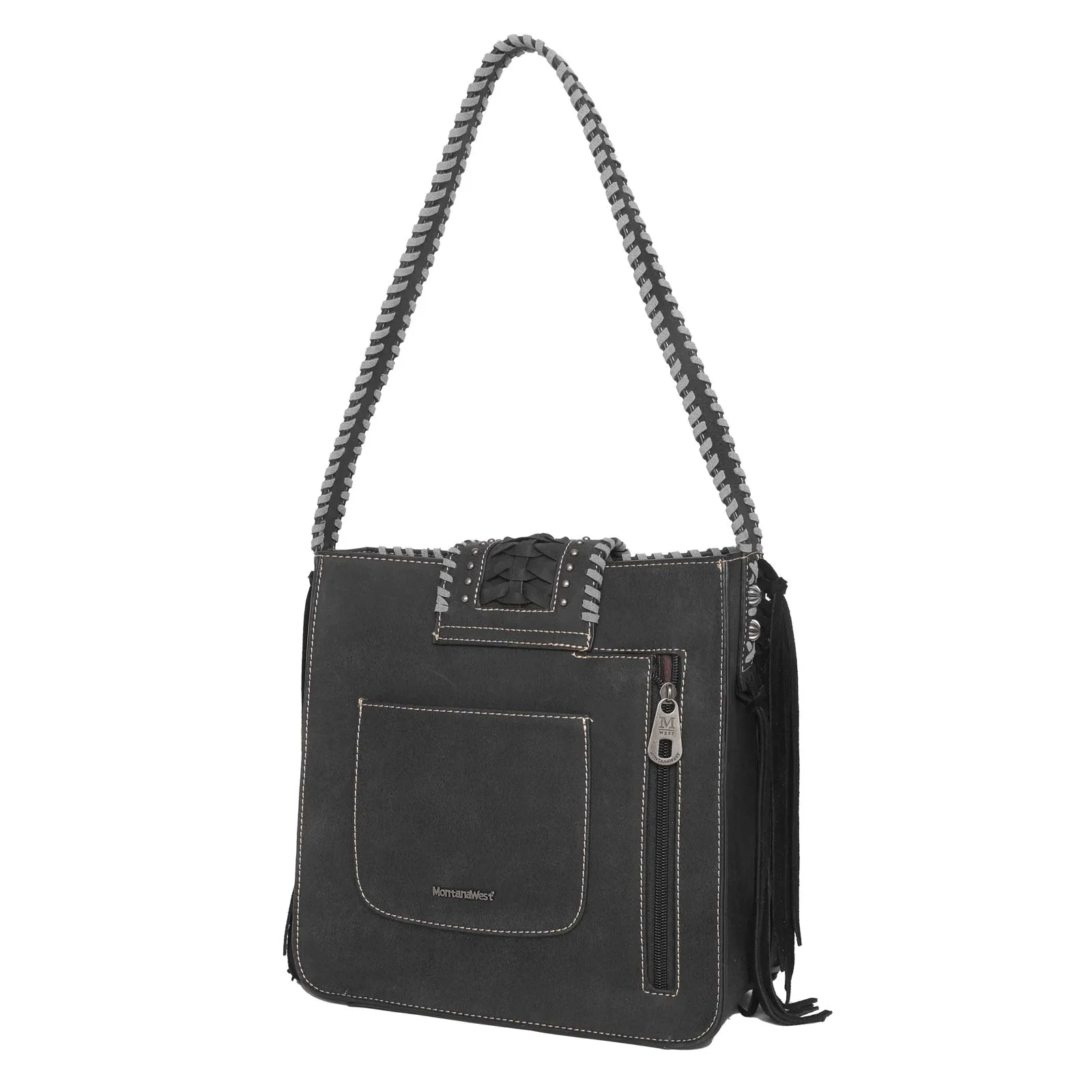 Montana West Whipstitch Fringe Carry Hobo