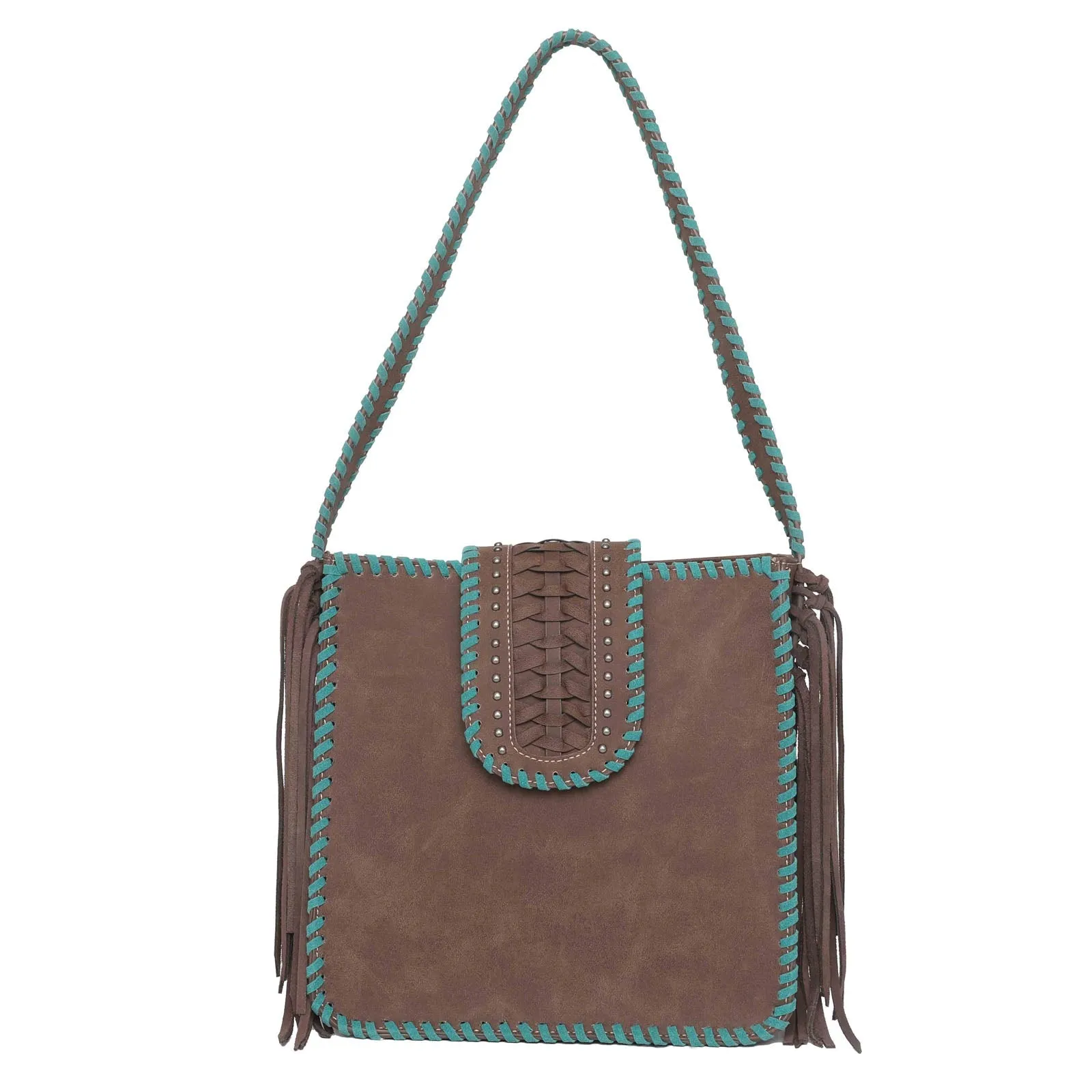 Montana West Whipstitch Fringe Carry Hobo