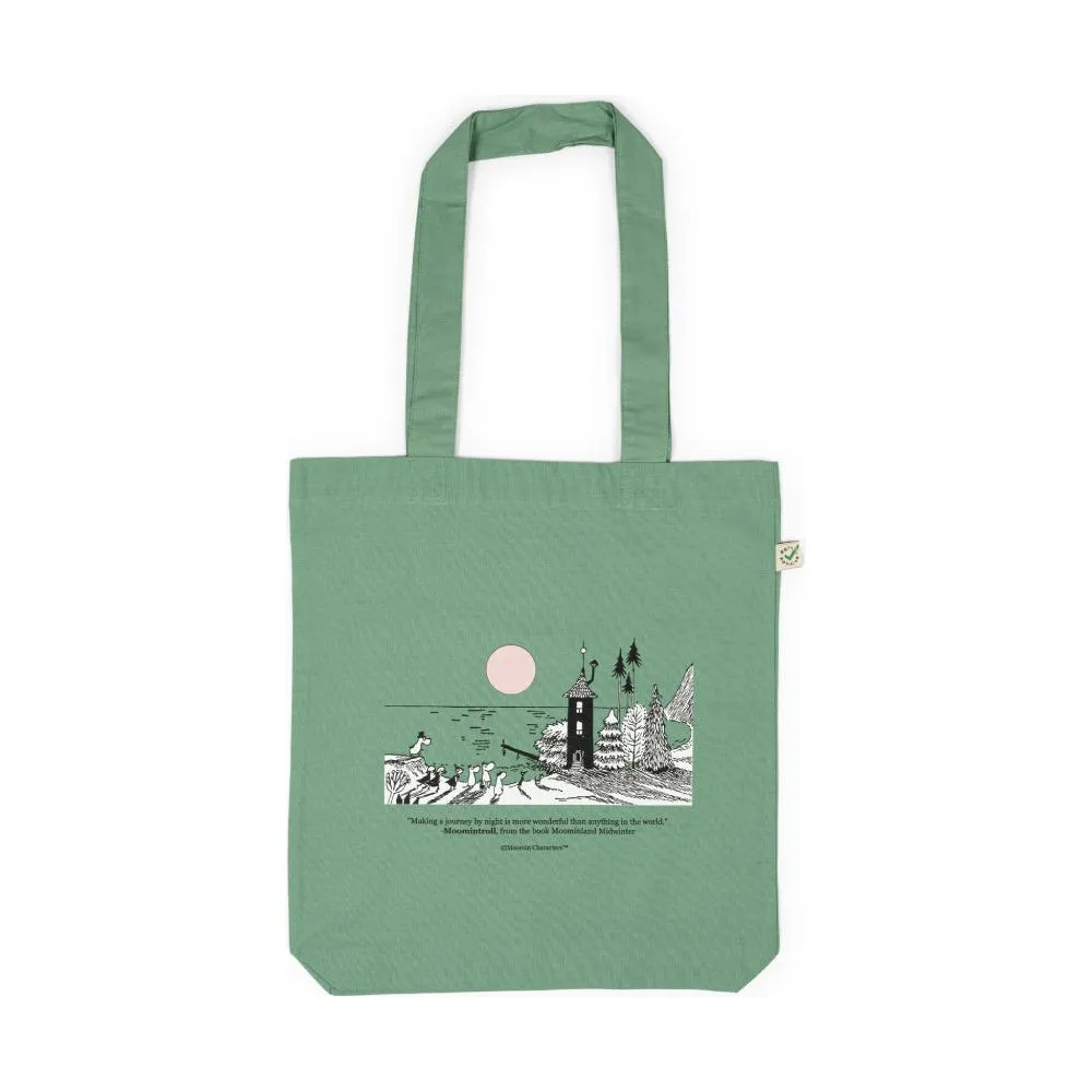 Moomin Night Tote Bag Green - Nordicbuddies