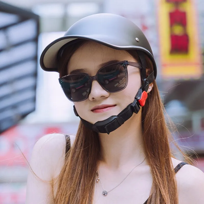 Motorcycle Half Helmet Baseball Cap for Women