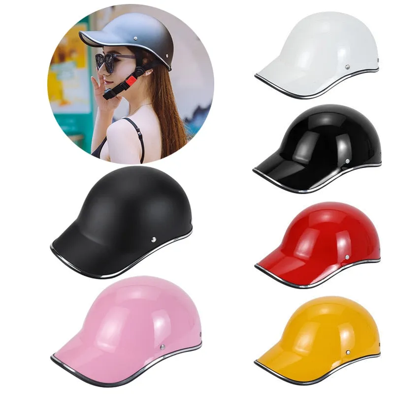 Motorcycle Half Helmet Baseball Cap for Women