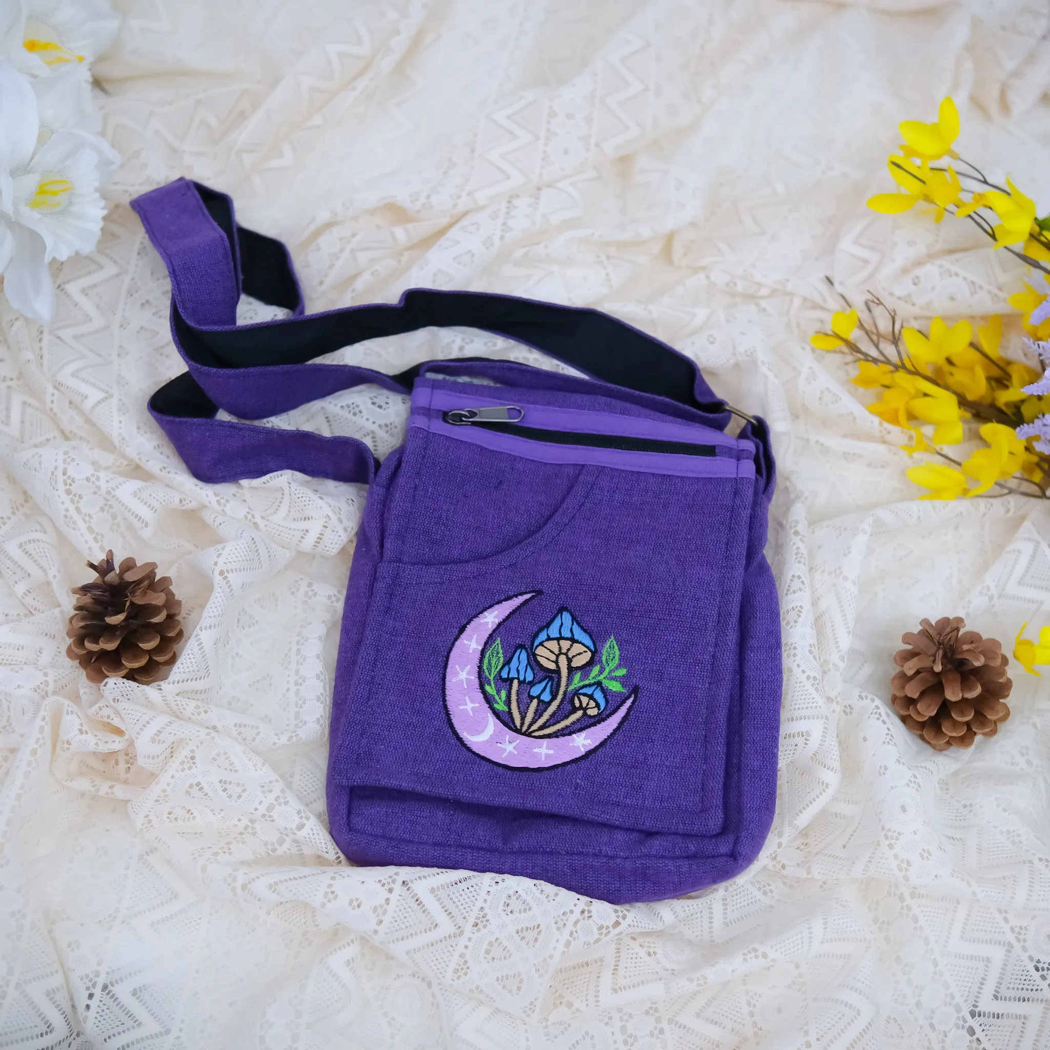 Mushroom Celestial Cotton Side Bag