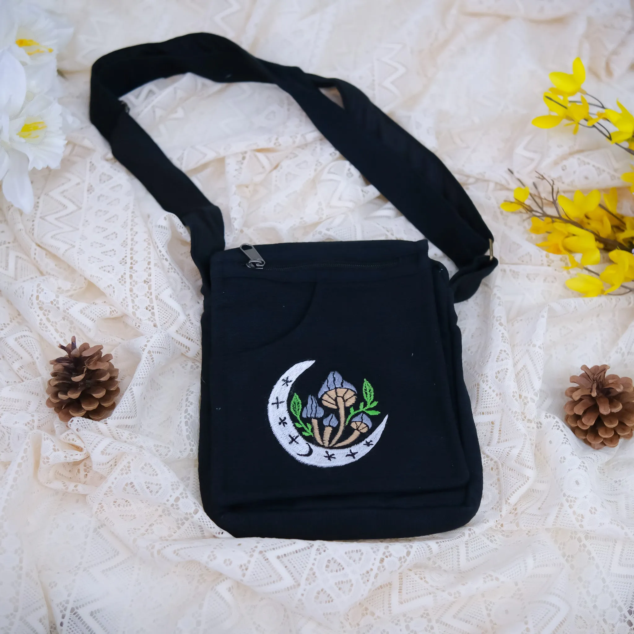 Mushroom Celestial Cotton Side Bag