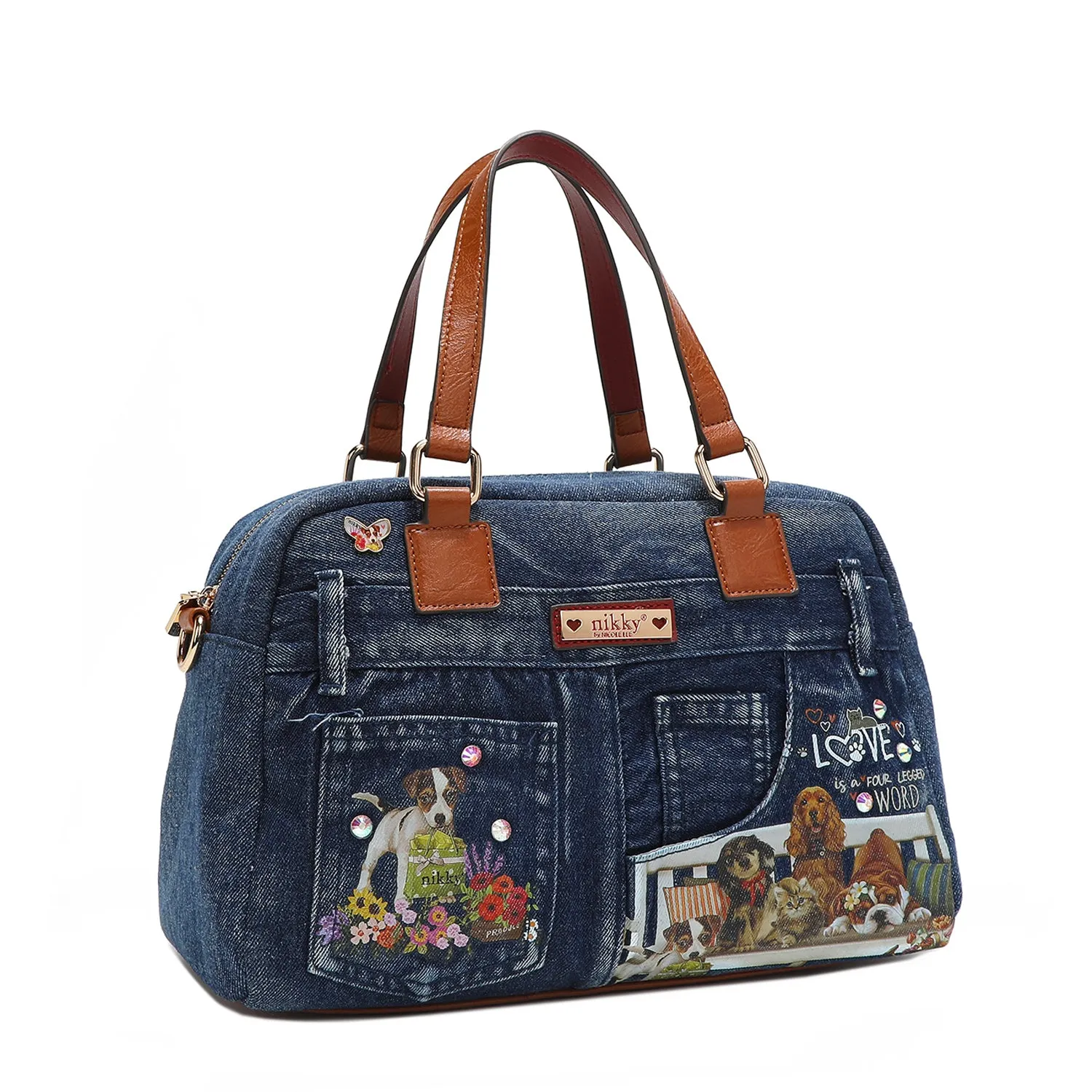 ONE HAPPY FAMILY DENIM SATCHEL