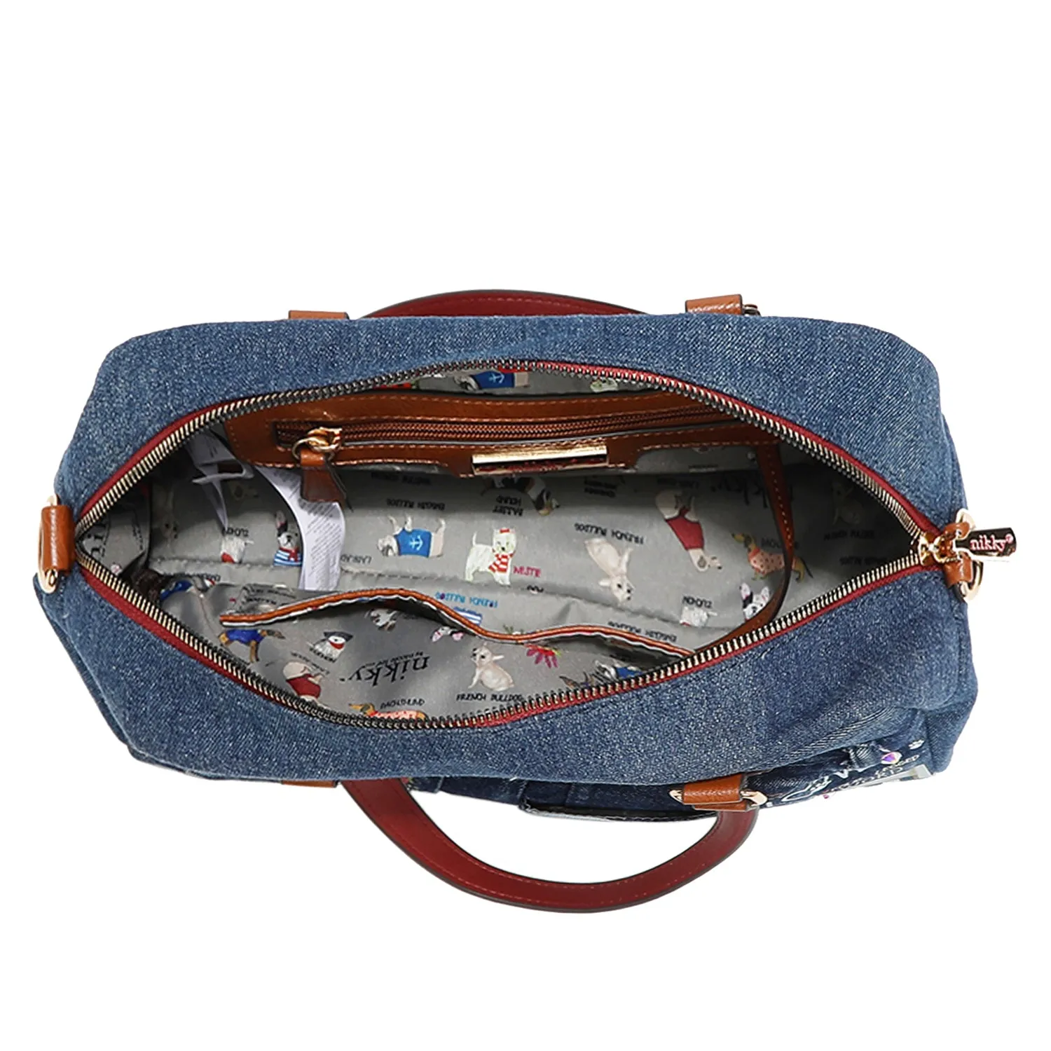 ONE HAPPY FAMILY DENIM SATCHEL