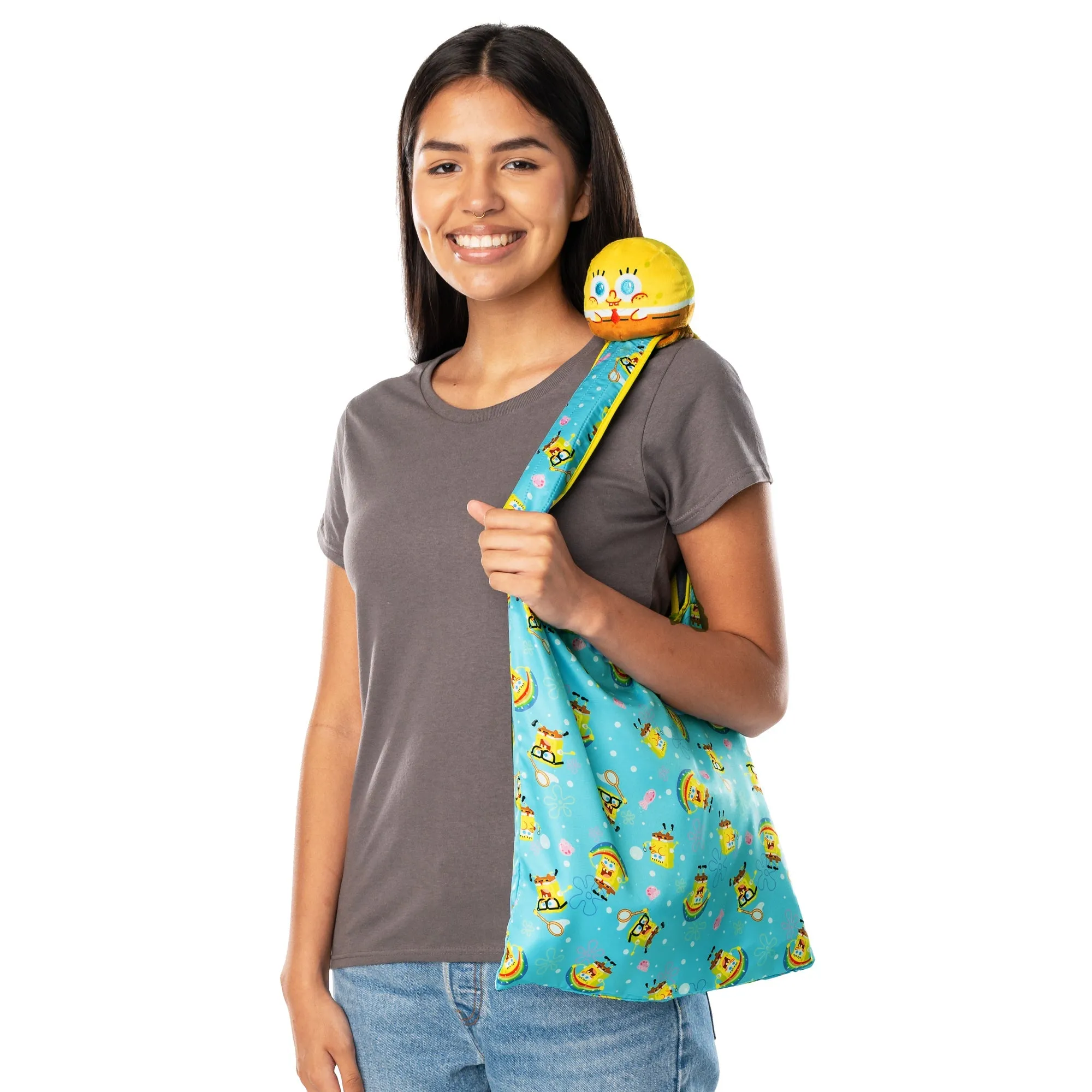 SpongeBob SquarePants Jellyfishing Themed Plush Toy and Tote Bag Set from Plushiverse