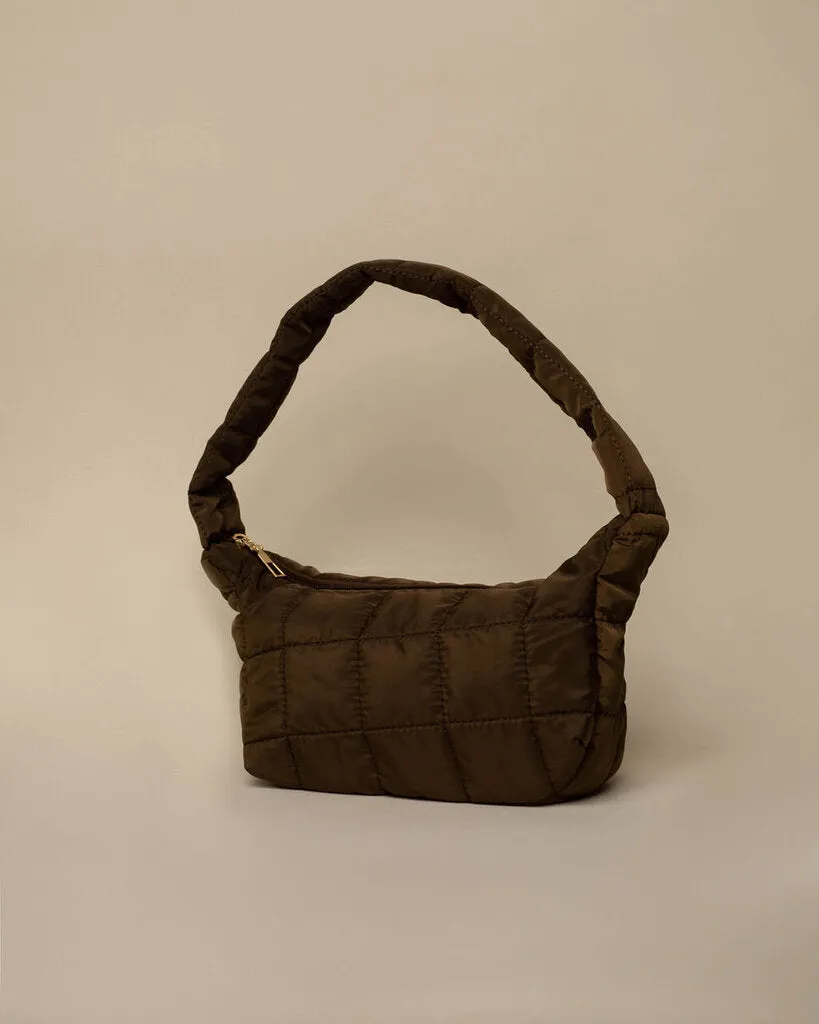 Puffer Mini Shoulder Bag - Chocolate