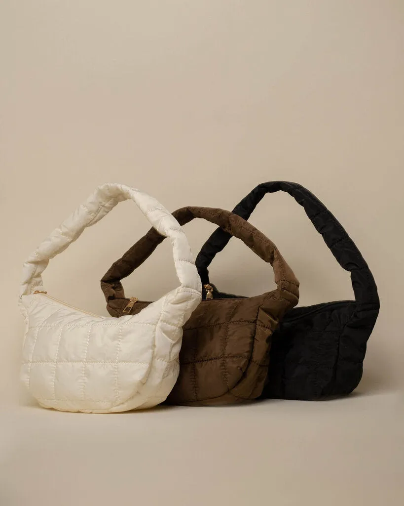 Puffer Mini Shoulder Bag - Chocolate