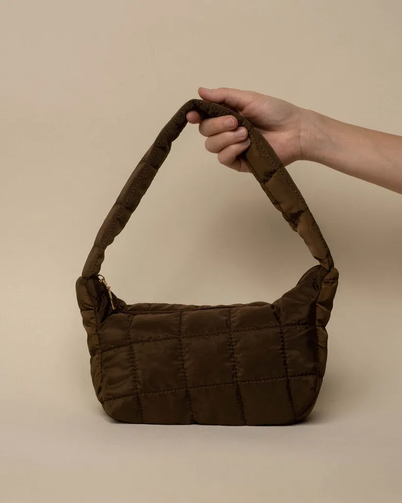 Puffer Mini Shoulder Bag - Chocolate