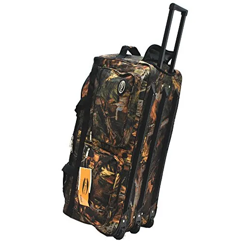 "E-Z Roll" Real Tree Hunting Rolling Duffel Bag Size 30" in 3 Colors (Black Trim)