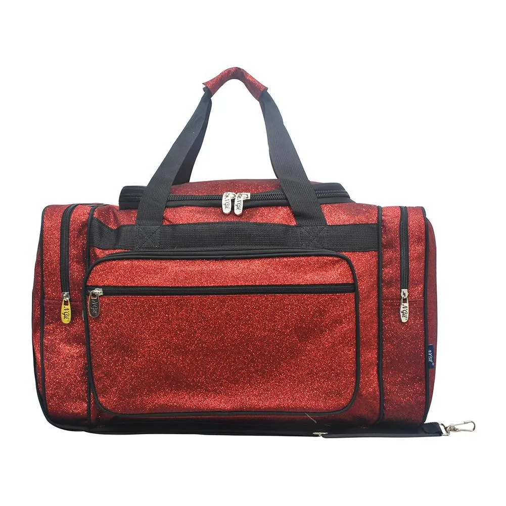 Red Glitter NGIL Canvas Carry on 20" Duffle Bag