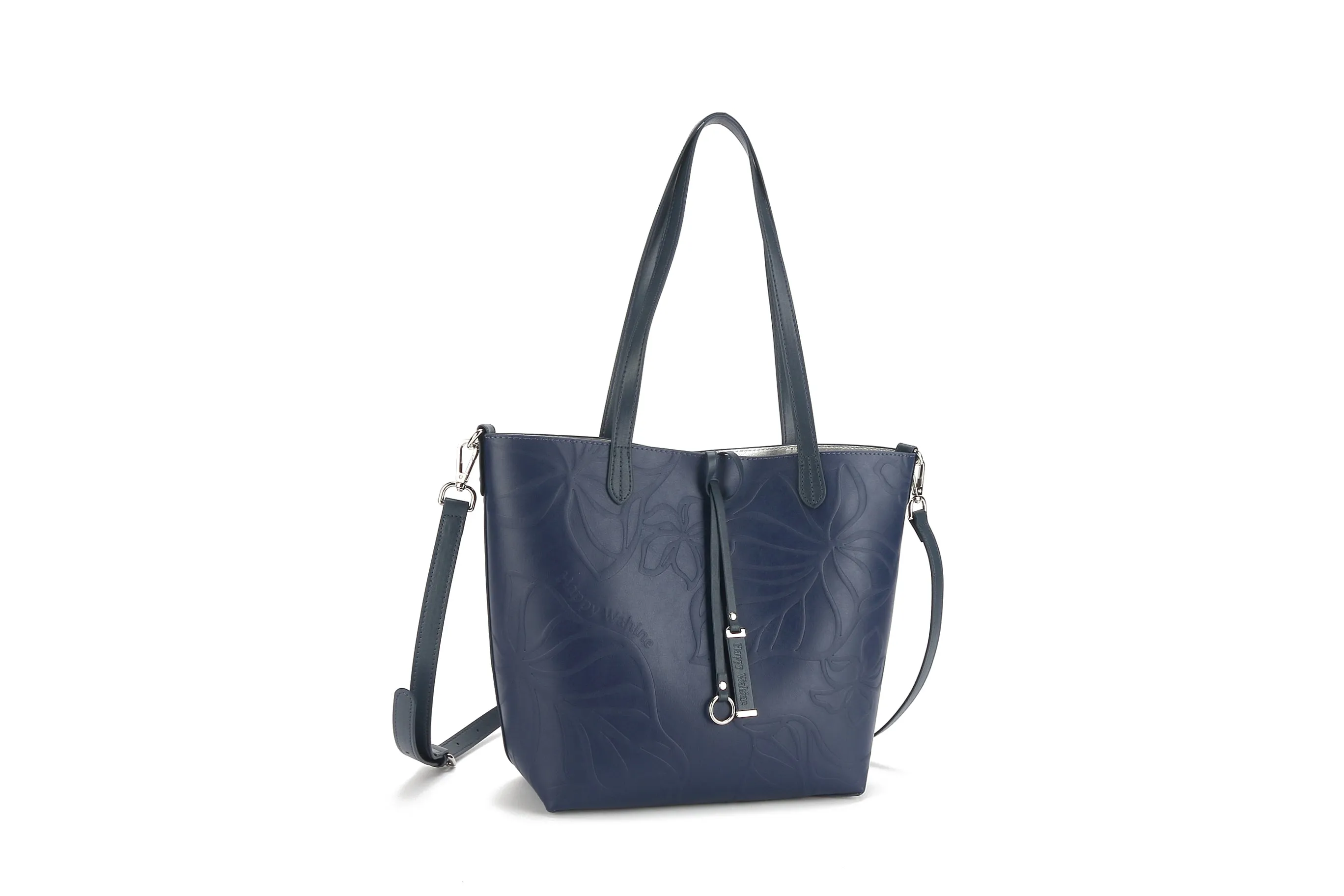 Reversible Tote Nancy Small Kalo Embossed Navy