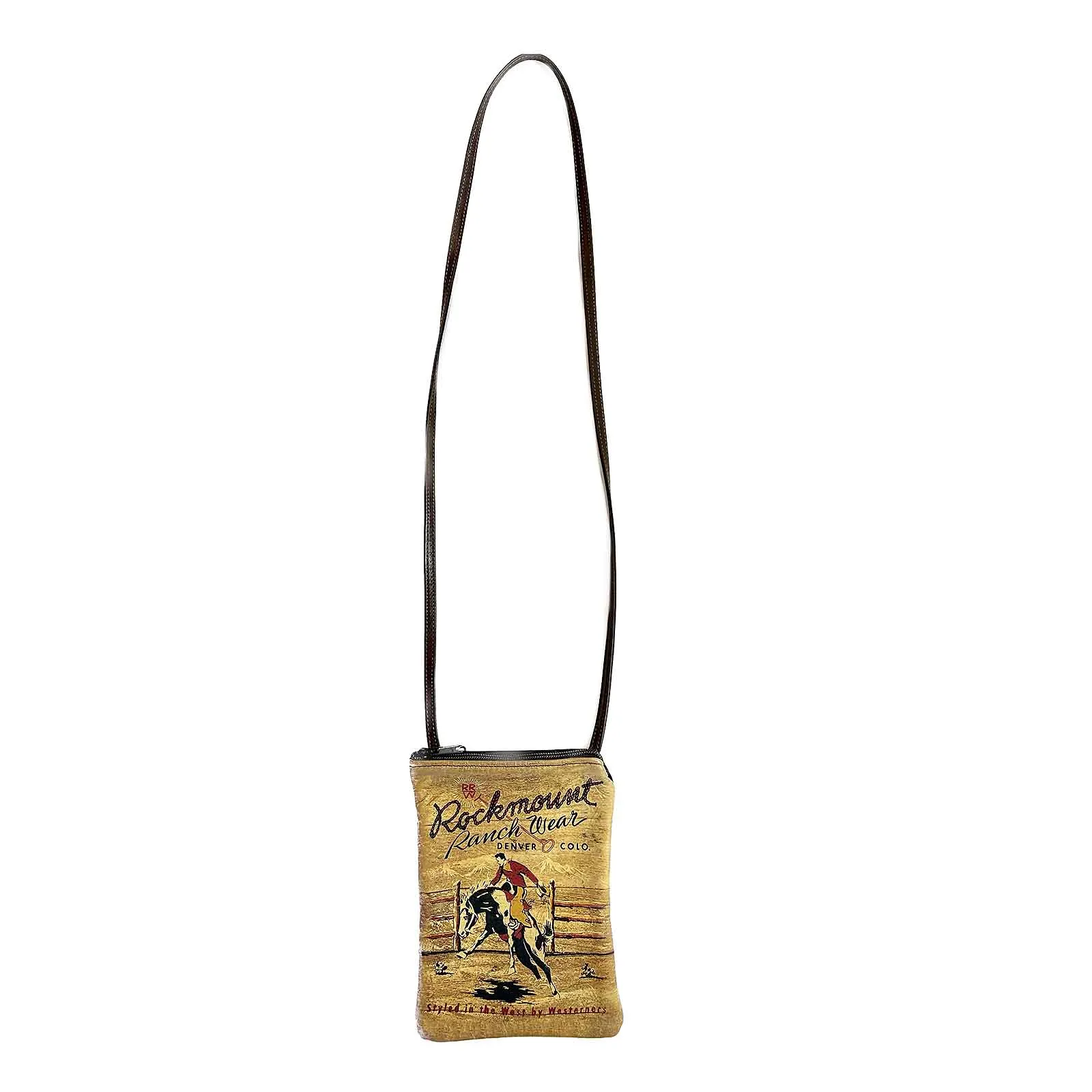 Rockmount Bronc Leather Western Purse with Red Back