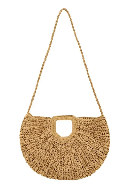 Round Shape Straw Tote Bag