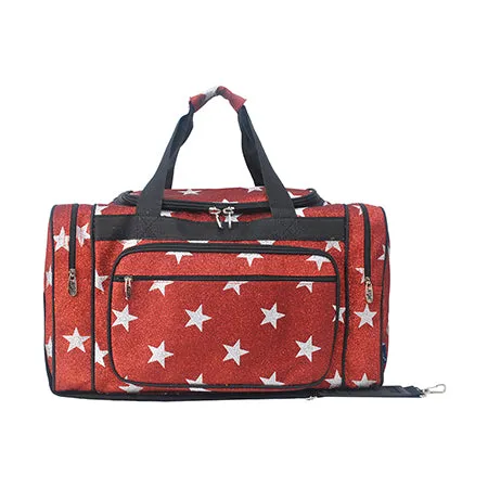 !SALE! Red Glitter Super Star NGIL Canvas Carry on 20" Duffle Bag