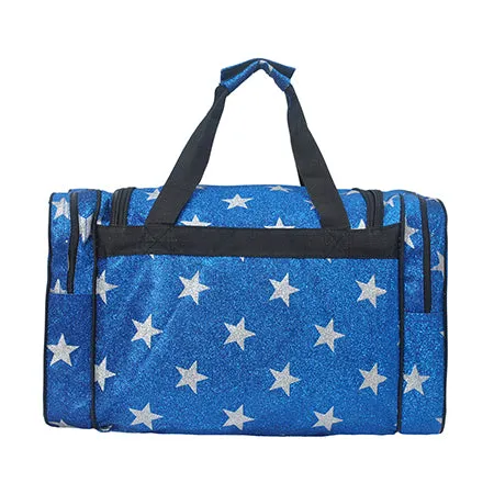 !SALE! Royal Blue Glitter Super Star NGIL Canvas 20" Duffle Bag