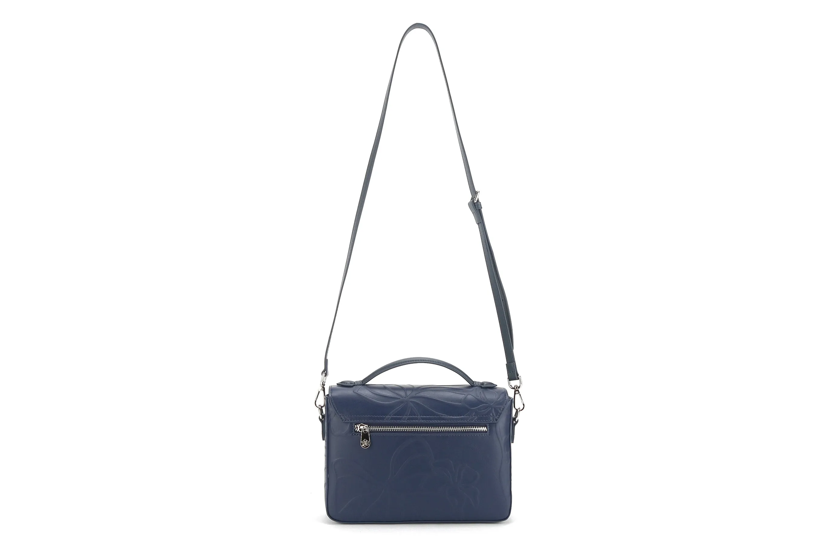 Satchel Alice Kalo Embossed Navy