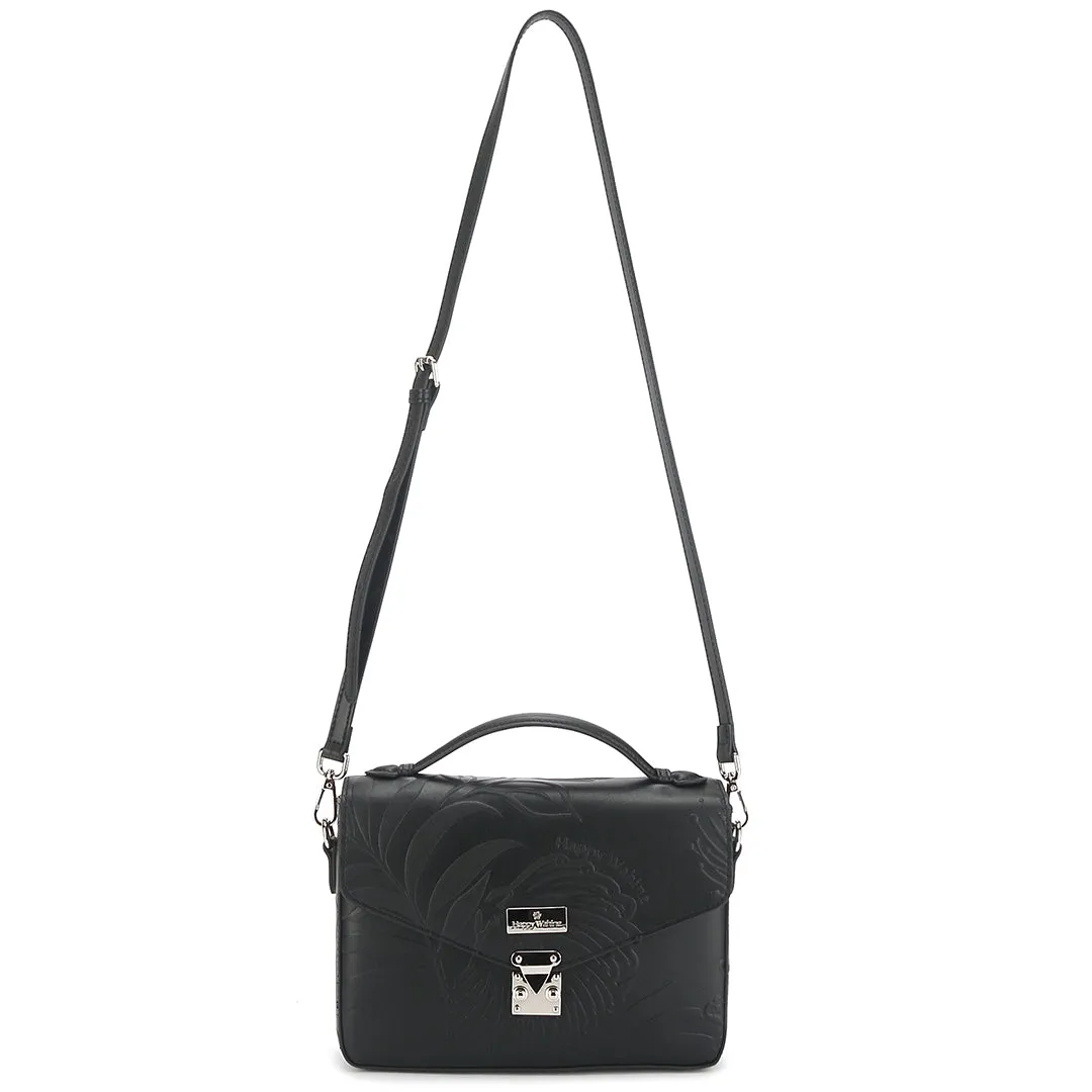 Satchel Alice Lehua Embossed Black